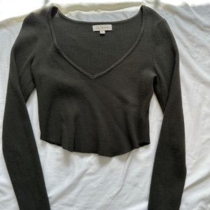 LA hearts dark green long sleeve